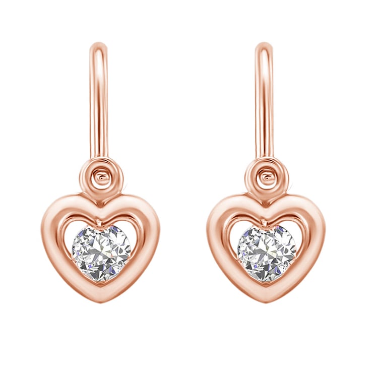 Goldene Kinderohrringe in Herzform mit Lab Grown Diamanten Aurora 145069