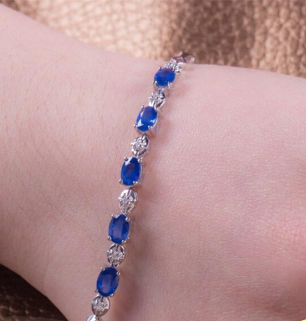 Goldenes Armband mit 3.01ct Saphiren und Diamanten Cheral 6493