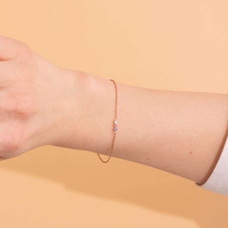 Minimalistisches Armband mit Edelsteinen Ihrer Wahl Joe 100764