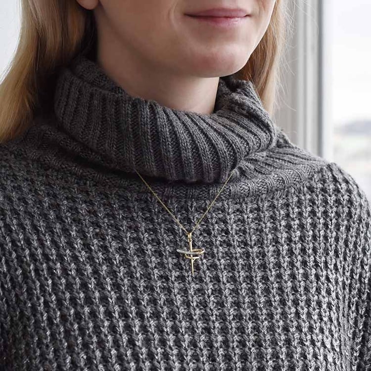 Goldenes Kreuz mit Diamanten Lyra 93876