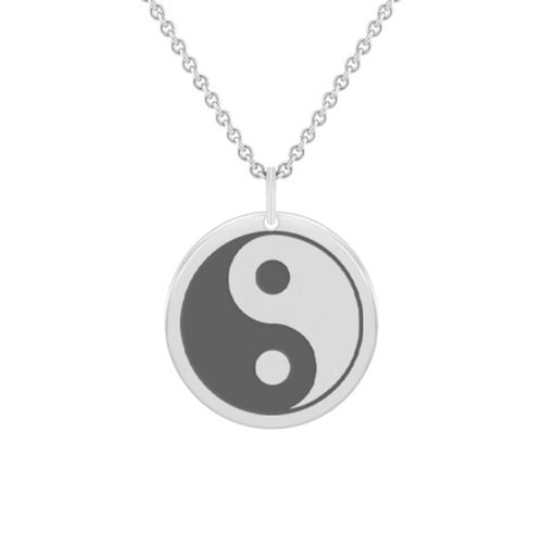 Silberner Yoga Anhänger mit dem Symbol Yin Yang