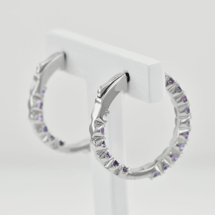 Silber Amethyst Creolen 35738