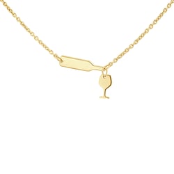 Halskette mit einer Flasche und Weinglas Drue