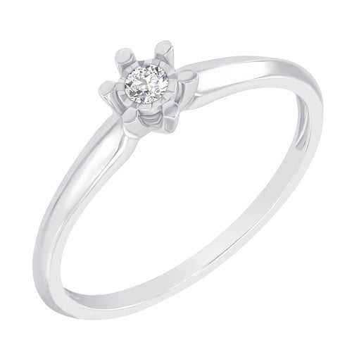 Goldener Solitärring mit Diamant Leandra