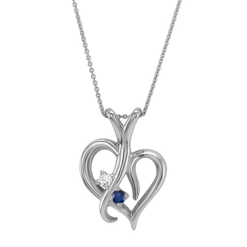 Goldenes Herz mit Saphir und Diamant Lynelle