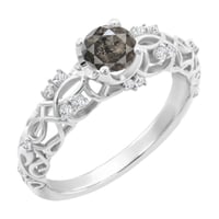 Verlobungsring im Vintage-Stil mit einem Salt and Pepper Diamanten Chantal