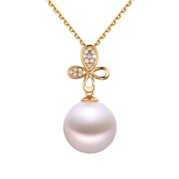 Anhänger mit 12-13mm Perle und Diamanten Maire