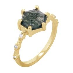 Einzigartiger Ring mit einem Moosachat Sally