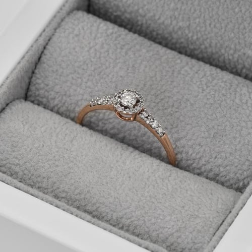 Silberner Halo-Ring mit Lab Grown Diamanten Mourise