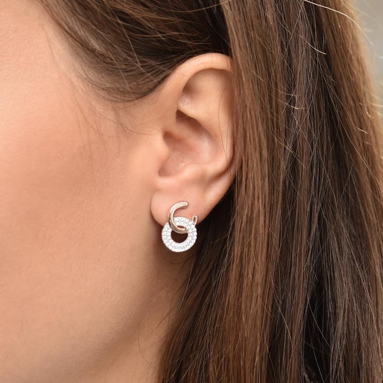 Silberne Ohrstecker mit Zirkonia besetzt Natami 35360