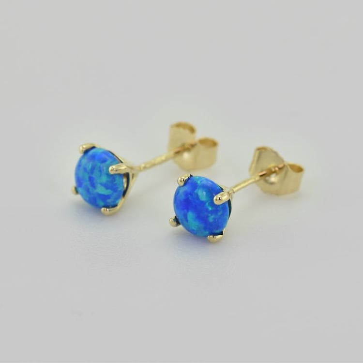 Blaue Opalen in Ohrstecker 26596