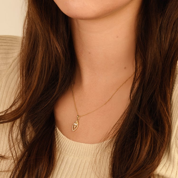 Silberner Anhänger in Mandelform mit Diamanten Einar 161845