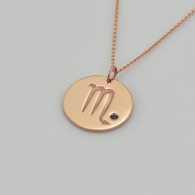 Goldene Halskette Skorpion Sternzeichen mit Topas 40005