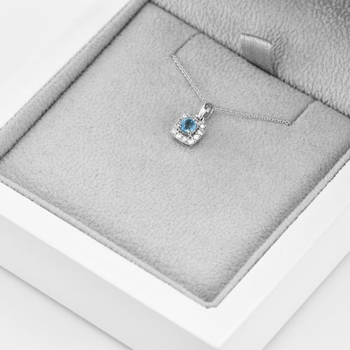 Anhänger mit Aquamarin und Diamanten Ketzia
