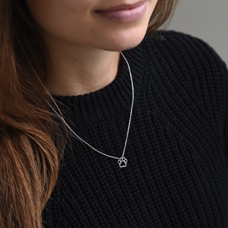 Halskette Weißgold Hundepfote 58370