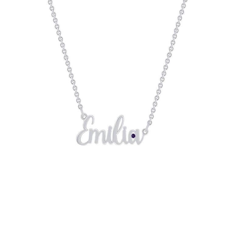 Goldene Kette mit Namen und Edelstein Harlow 72638