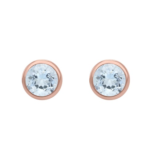 Klassische Ohrstecker mit Aquamarinen Wetty