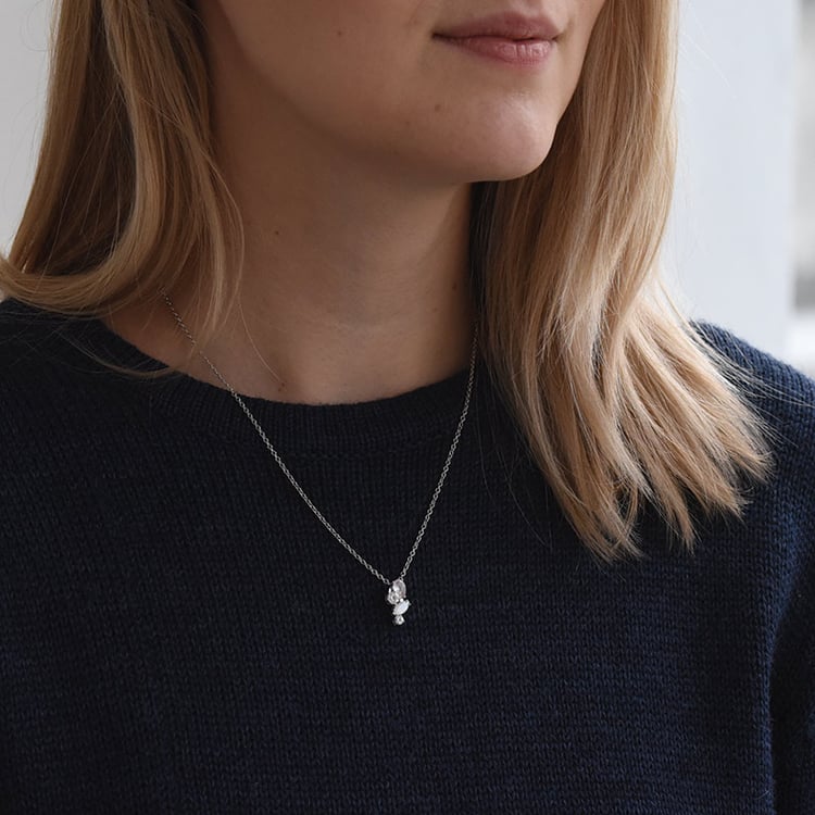 Silber Anhänger mit Topas, Rosenquarz und Mondstein Daisi 72686