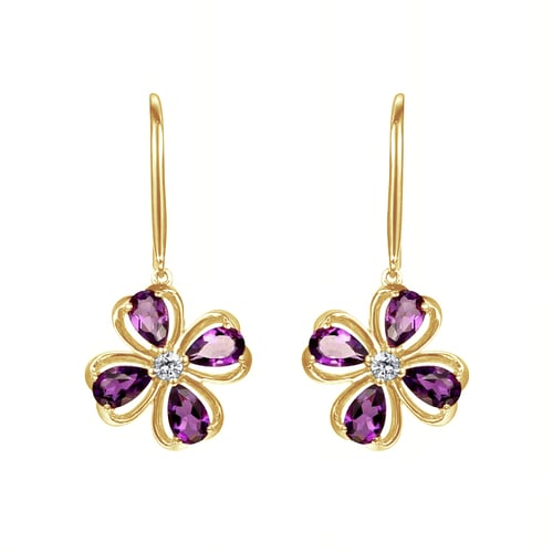 Amethystblüte in Roségold mit Diamanten Elyte