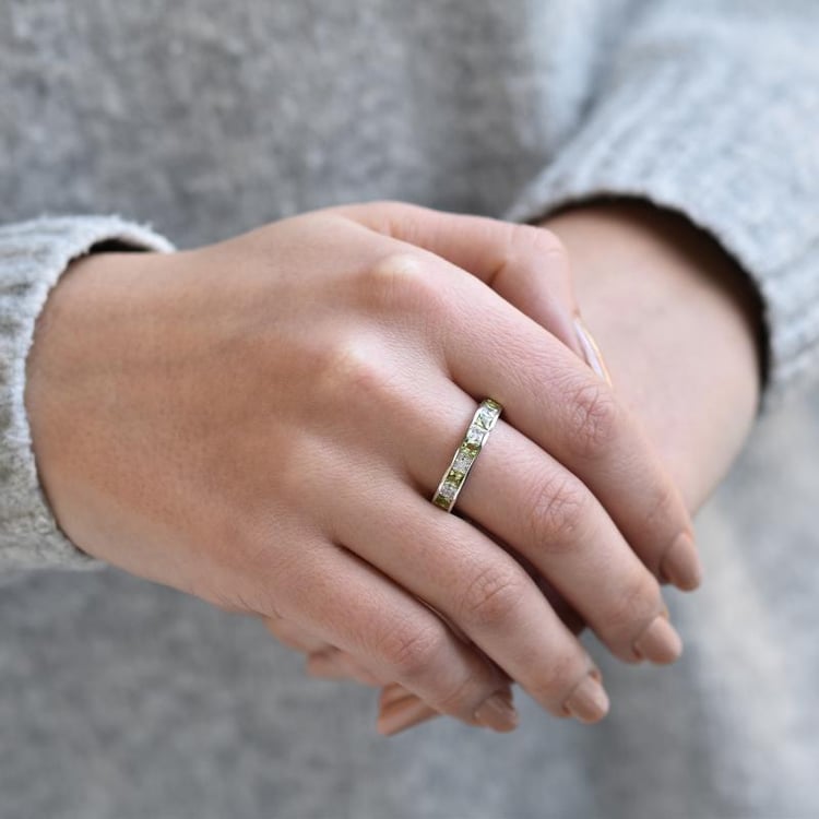 Olivine und Zirkonia im SIlberring Vuolo 39577