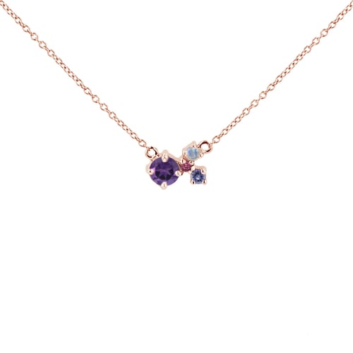 Cluster Schmuckset mit Amethysten und Edelsteinen Halli