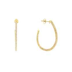 Goldene halbrunde Flexi Ohrringe mit Diamanten Streep