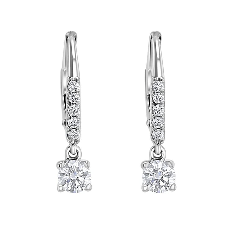 Silberne Hängeohrringe mit natürlichen Diamanten