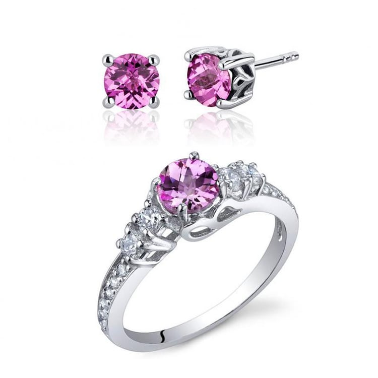 Romantische Schmuckkollektion mit rosa Saphiren und Zirkonia