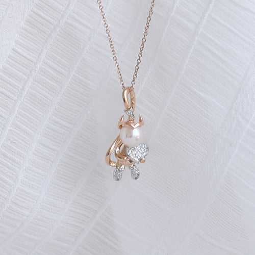Anhänger mit Diamantteufelchen und Perle Bastien