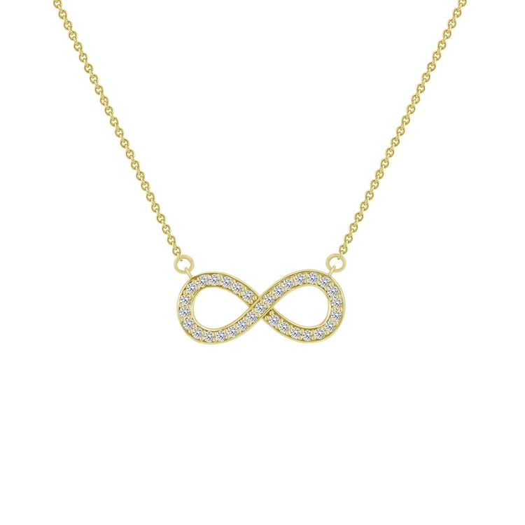 Unendlichkeit Anhänger mit Diamanten Gelbgold 51012