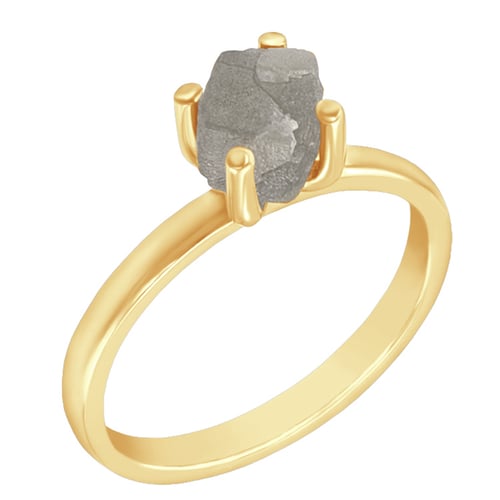 Goldener Ring mit Rohdiamant Nemy