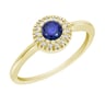 Goldring mit zentralem Saphir mit Diamanten Tafne