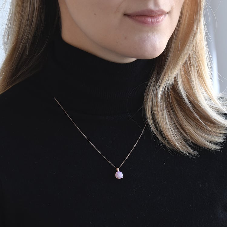 Goldener Anhänger mit Opalen in rosa Romeo 72612