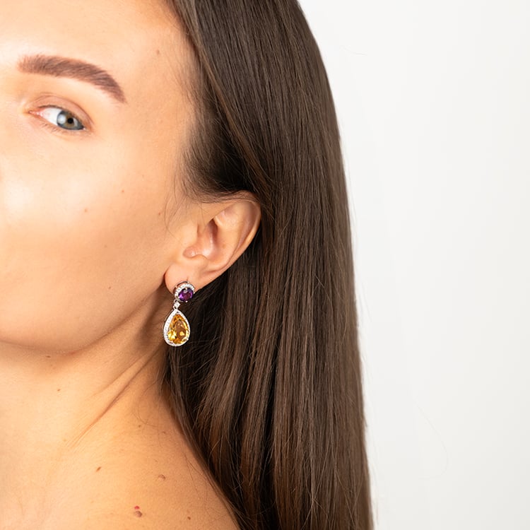 Ohrringe mit Citrin und Amethyst Mahal 146959