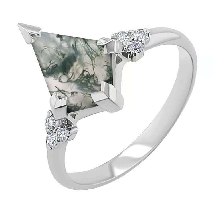 Einzigartiger Scheidungsring mit Moosachat Kettil 164730