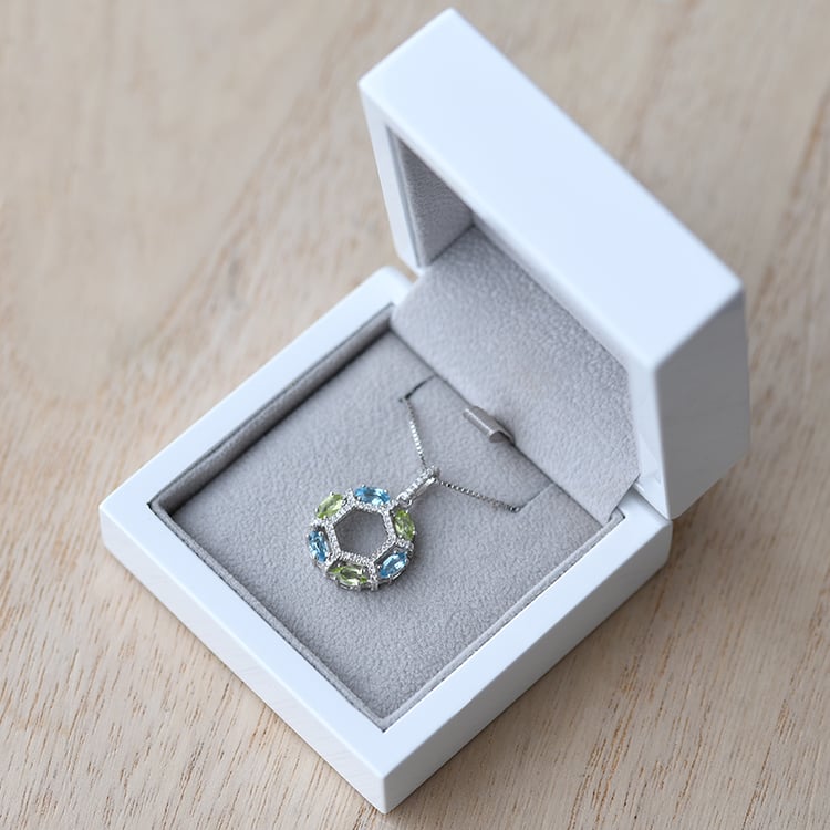 Silberanhänger voller Olivine und Topase Rayni 61912