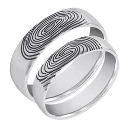 Exklusive Trauringe aus Gold mit Fingerabdruck Hiale