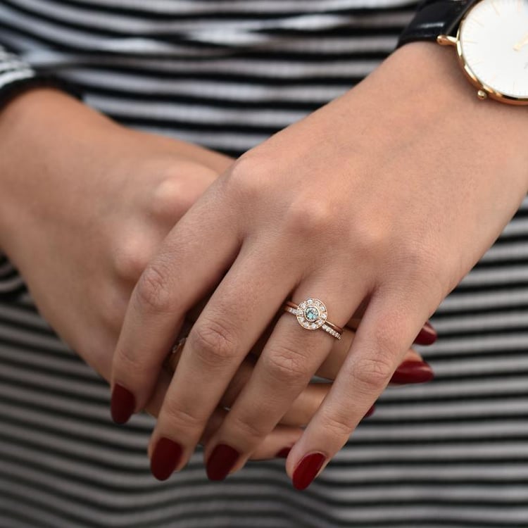 Verlobungsring-Set mit Alexandrit und Diamanten Evies 35711