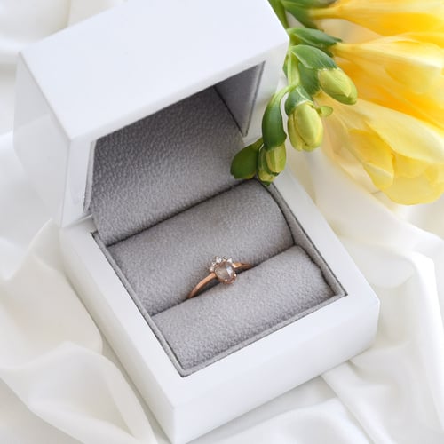Verlobungsring mit einem Salt and Pepper Diamanten Ange