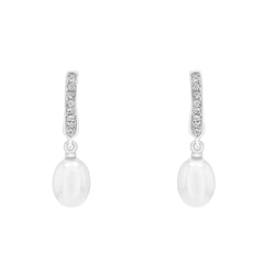 Perlenohrringe mit Diamanten Aashiny