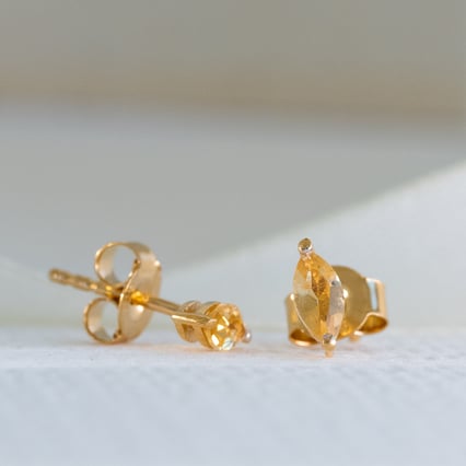 Minimalistische Goldohrringe mit Citrinen Andine