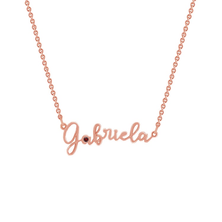 Goldene Kette mit Namen und Edelstein Harlow 72642
