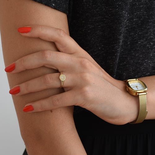 Goldener Siegelring mit Diamantstern Keylo