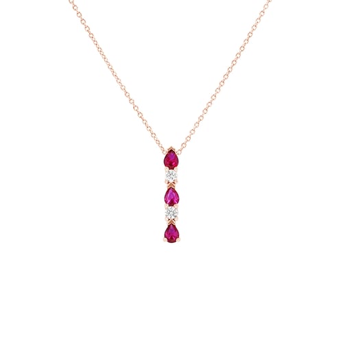 Eleganter Anhänger mit Diamanten und Rubinen Muriel