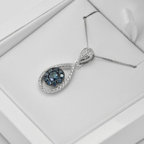 Anhänger mit blauen und weißen Diamanten Wawyd