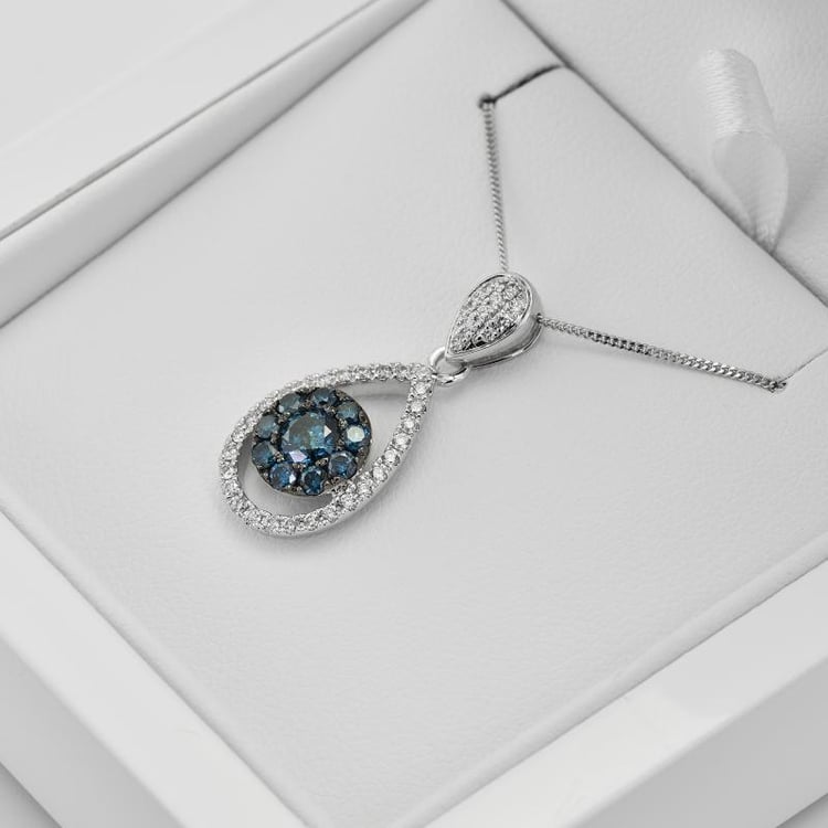 Anhänger mit blauen und weißen Diamanten Wawyd 36045