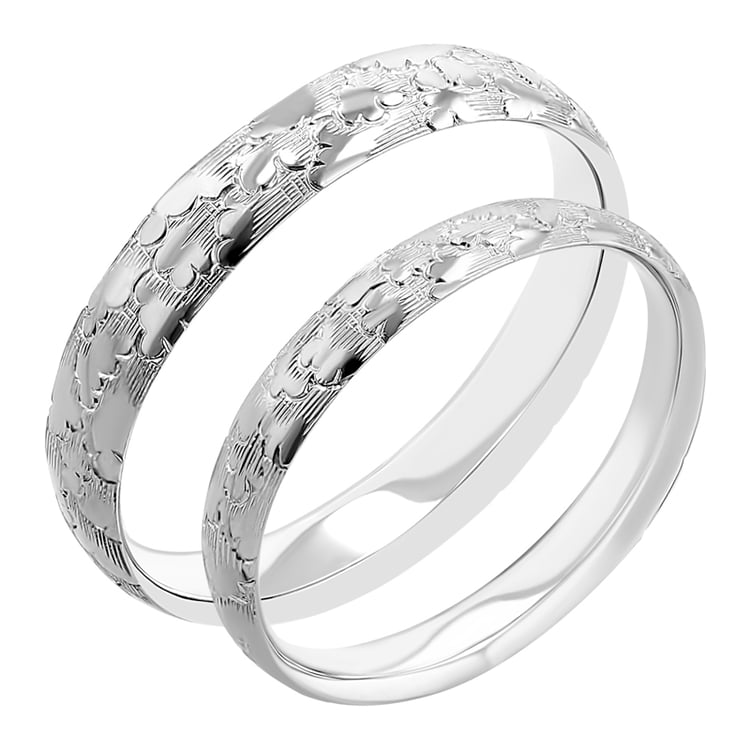Eheringe mit von Hand gravierten Wolken Clouds 116768