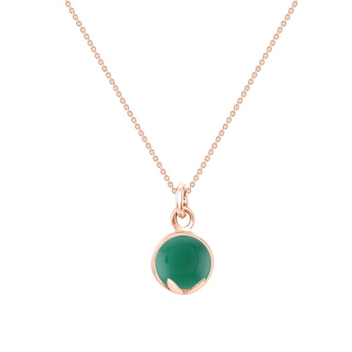Goldkette mit Onyx-Cabochon Anhänger Azalea