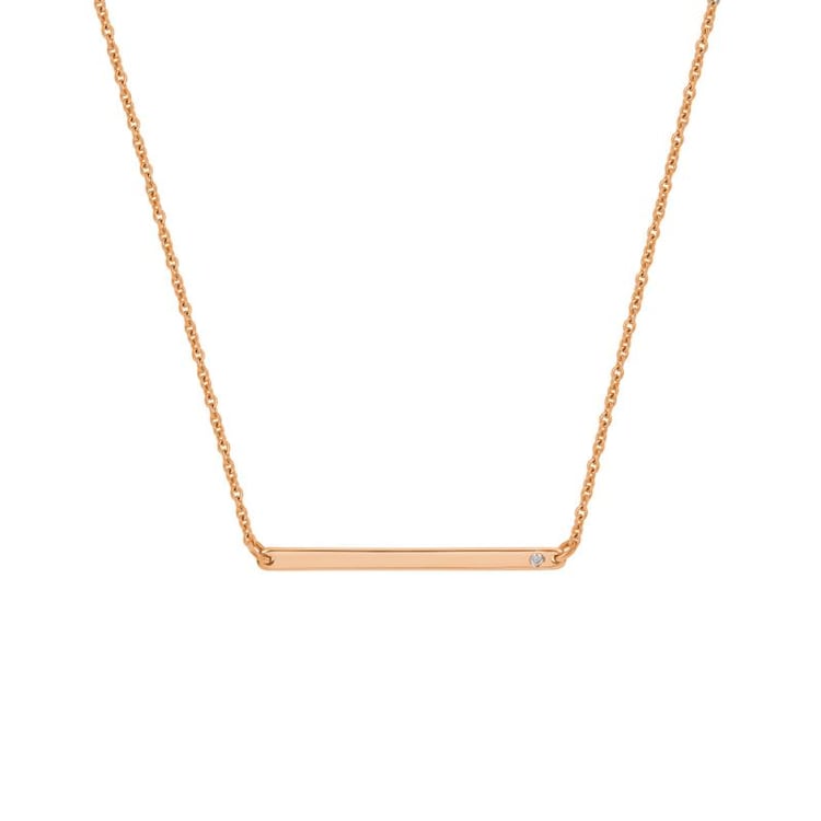 Zarte silberne Kette mit einem Diamanten Dayna 103758