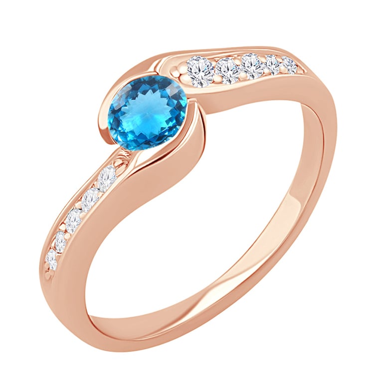 Verlobungsring mit schweizerblauem Topas Lytarie 113476